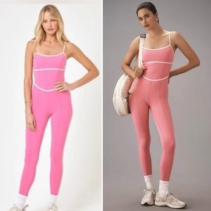 🎉NWT Anthropologie L Space Ace Jumpsuit In Taffy Pink Cream